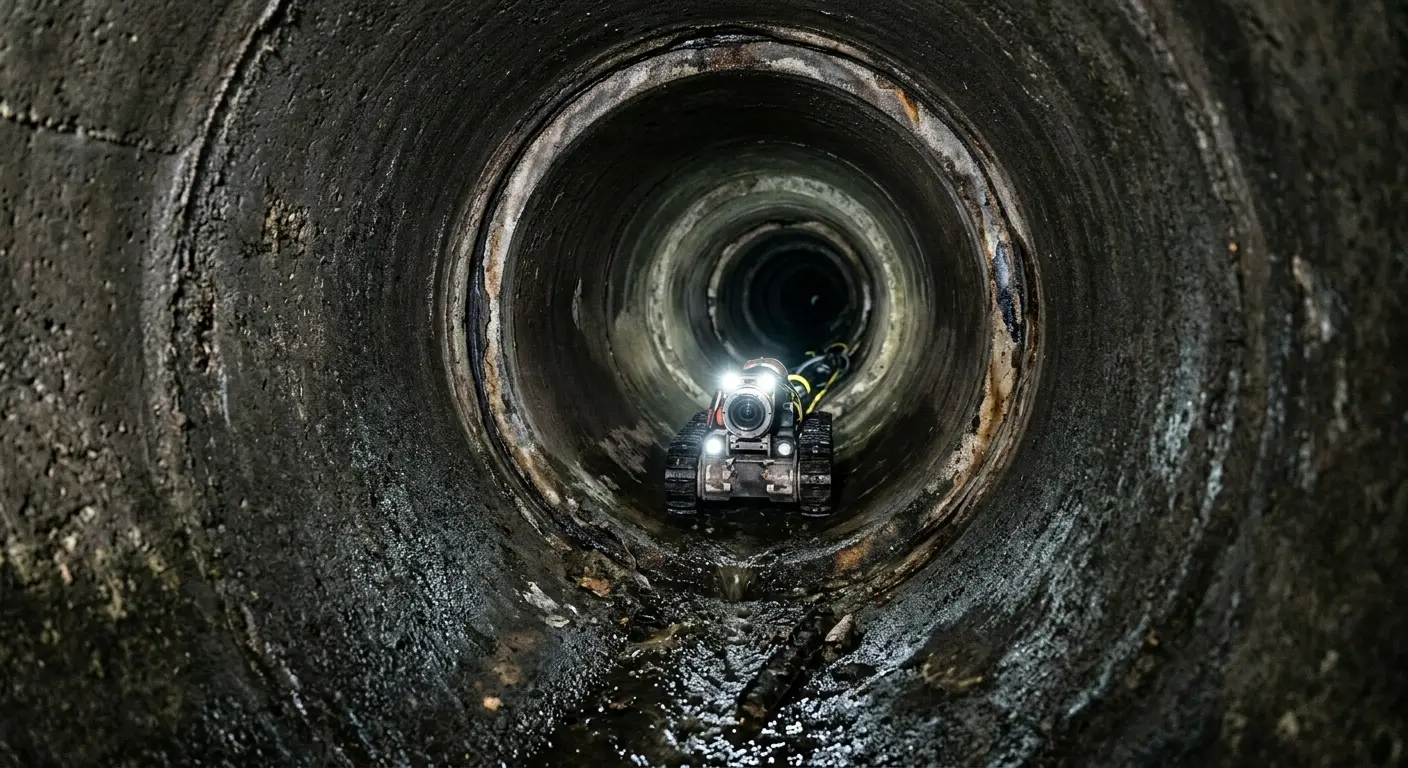 Robotic sewer camera inspecting pipe interior for Sewer Line Cleaning in Port Jervis